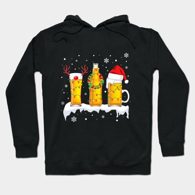 Christmas Beer T-Shirt Reindeer Beer Hoodie by TeeSky